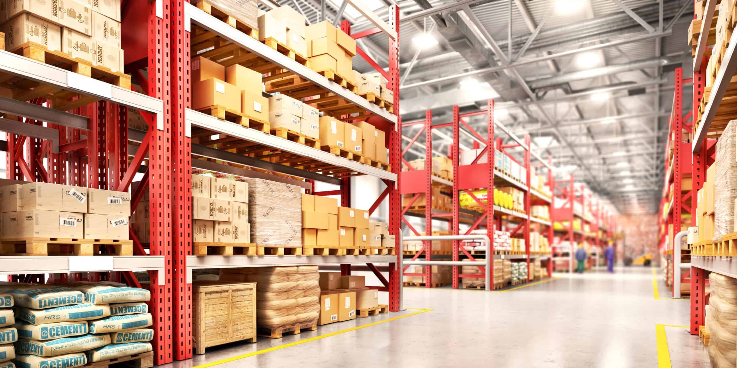 Inside a warehouse